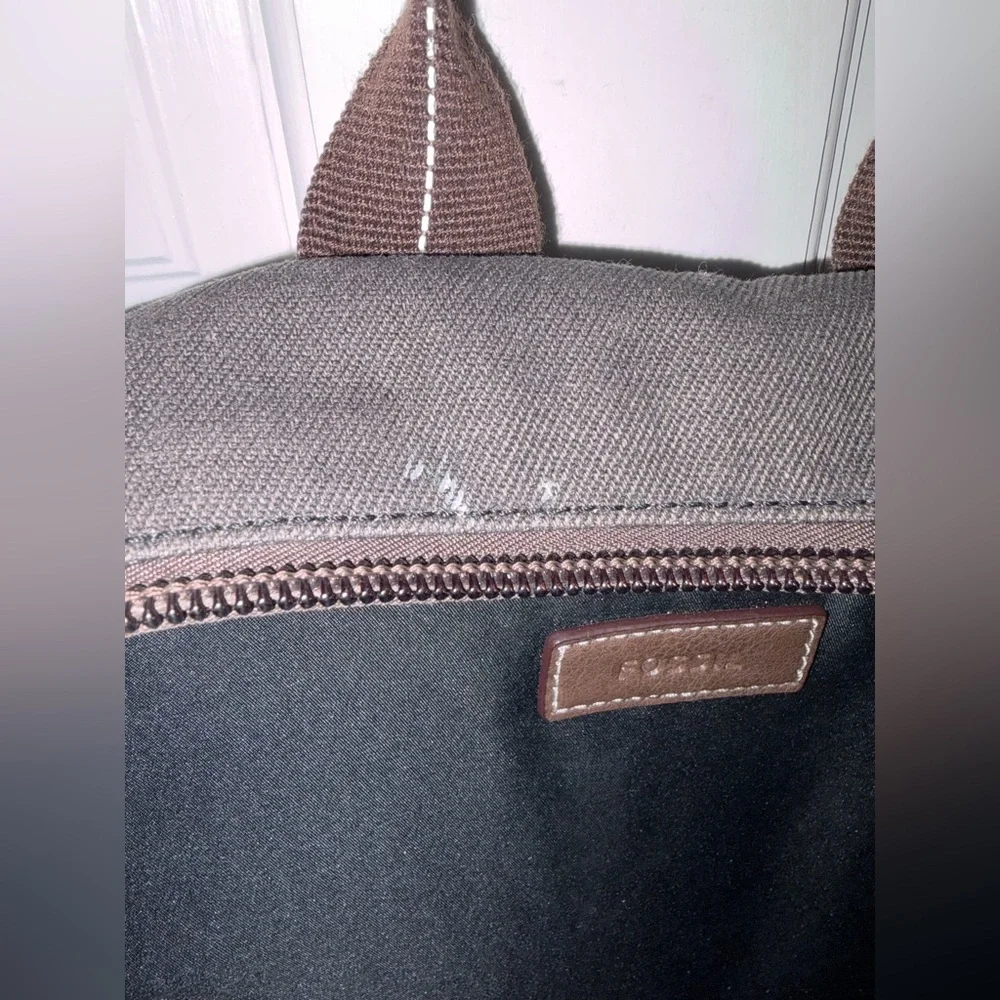 Fossil Travis Dark Brown Canvas Backpack